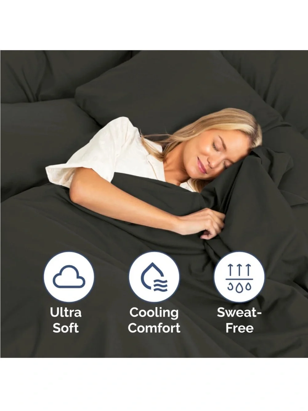 Luxury Solid Microfiber Sheet Set - Dark Gray